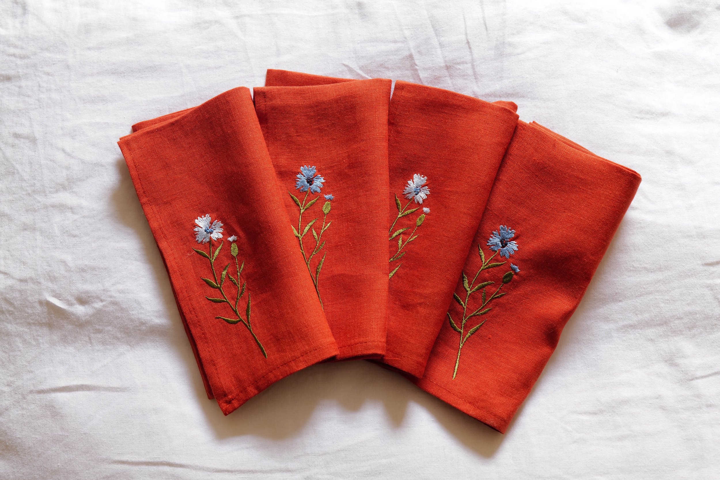 Marigold Embroidered Table Runner — Lora Avedian